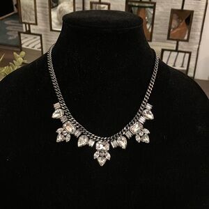 Juicy Couture - Vintage Gunmetal Silver Necklace with Crystal Accents